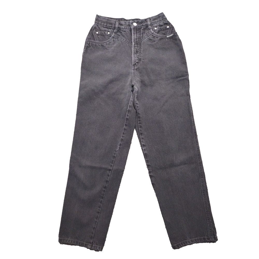 VTG Rocky Mountain Rockies BLACK Jeans Women's Size 7/8 x 36 Mom Y2K Vintage USA